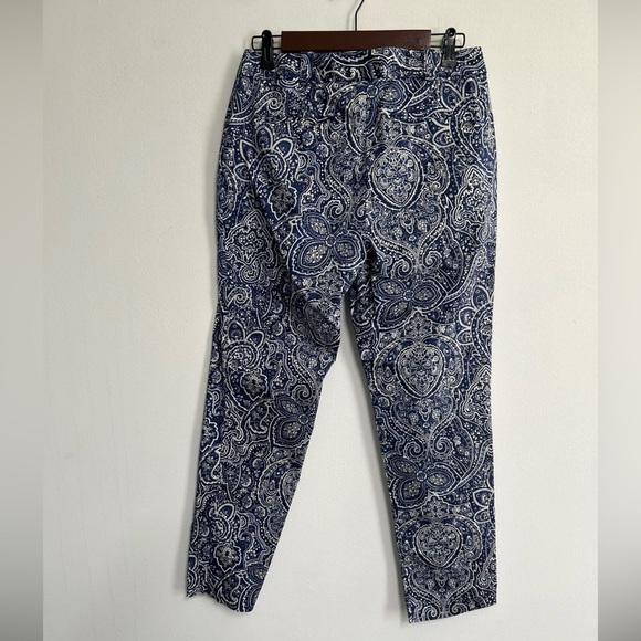 Charter‎ Club Classic Fit Women's 6 Blue Paisley Pants 4 Pocket Preppy Business - Picture 2 of 13